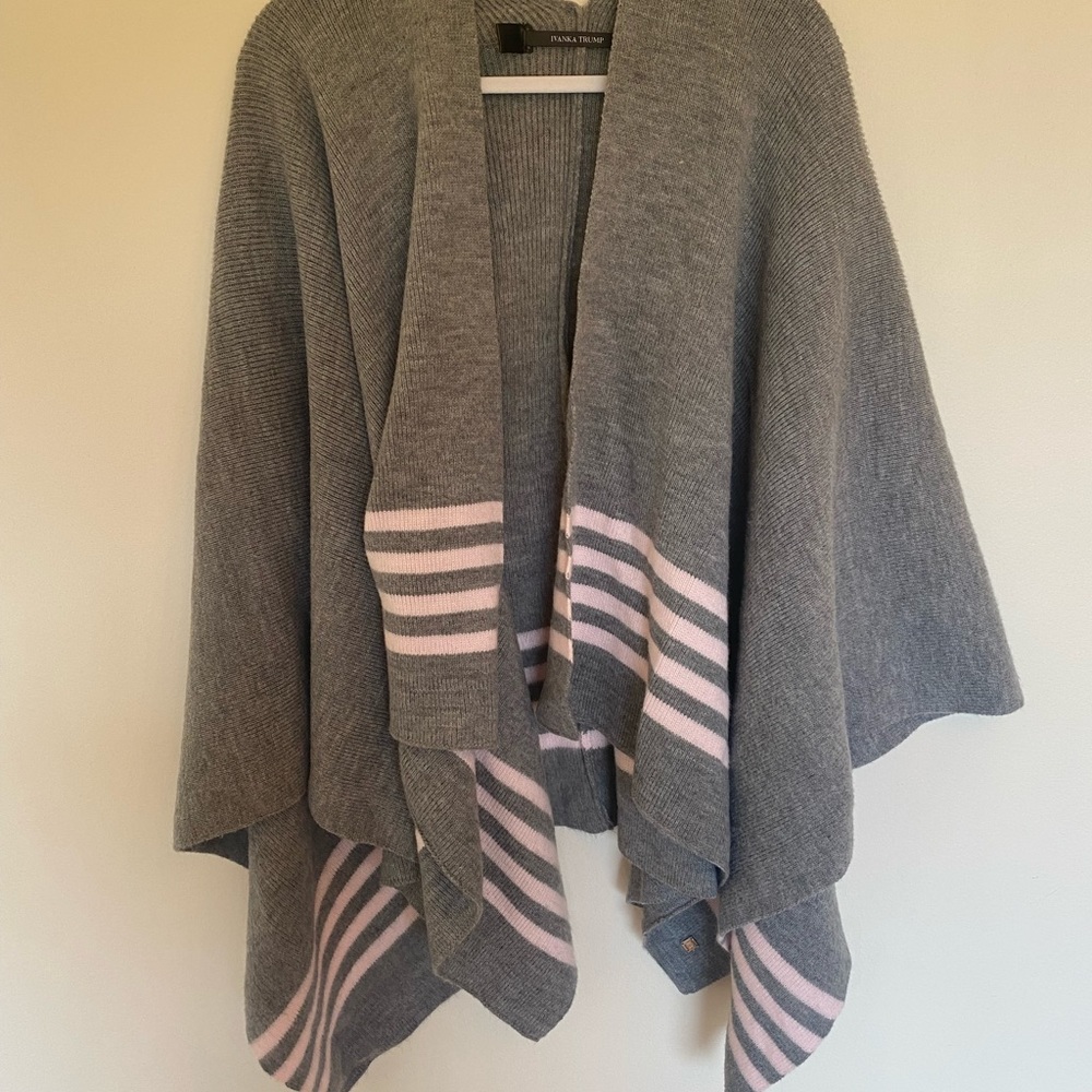 Ivanka Trump Grey and Pink striped wrap